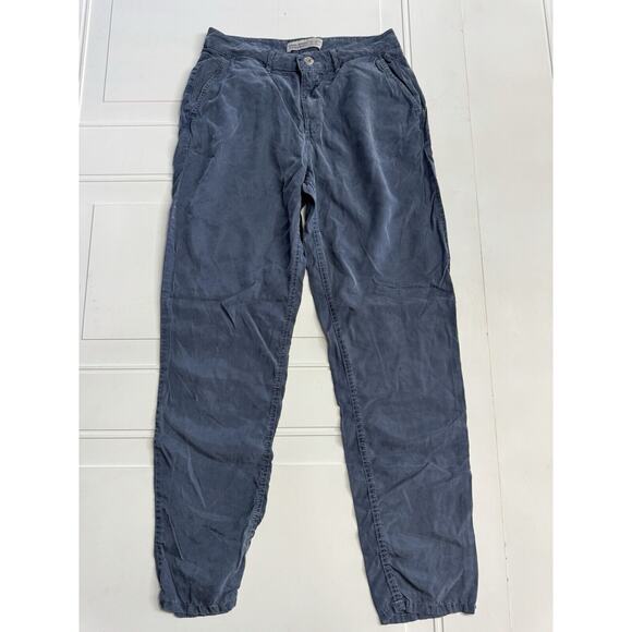 Zara Basic Womens Z1975 Denim Pants Size 2 Navy Blue Tapered Cuffed Lyocell - Picture 1 of 6